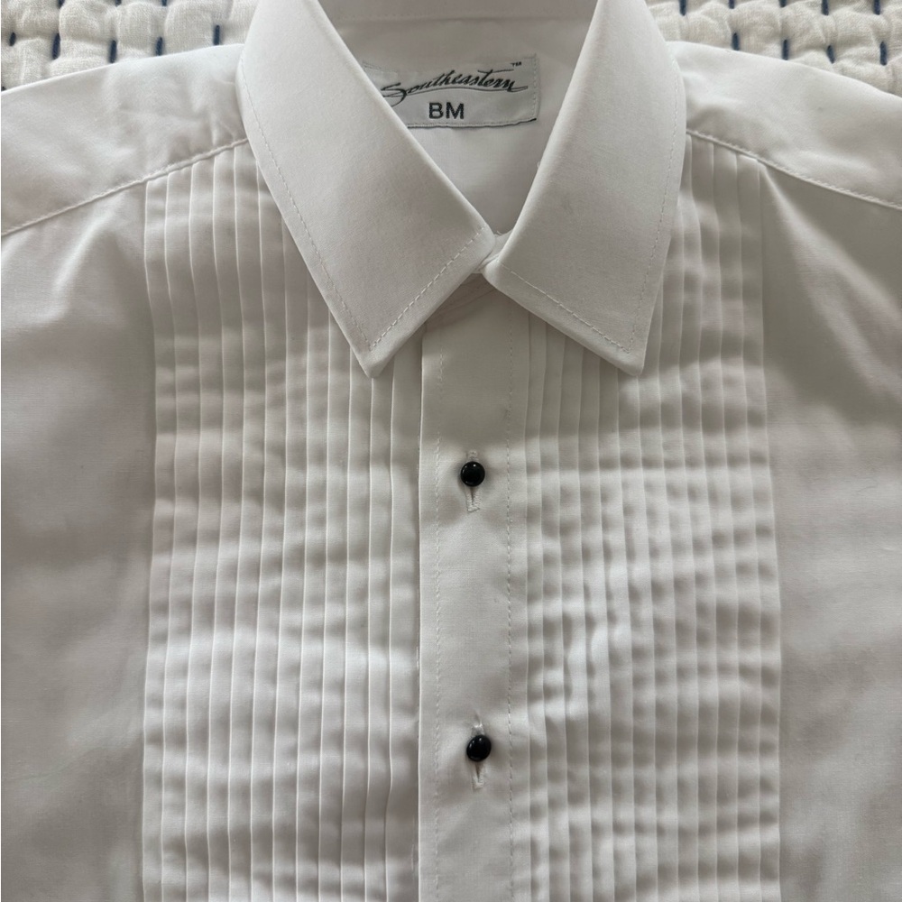 Kids' Tuxedo White Button Down Shirt